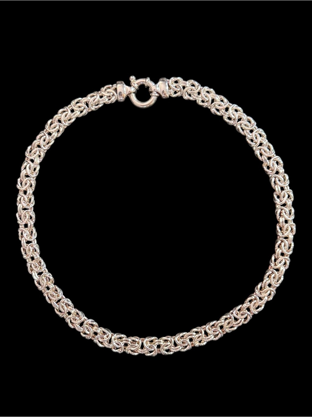 Milor Italy 925 Sterling Silver Byzantine Chain Necklace Women Jewelry Like New